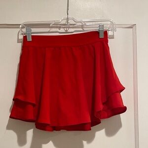 Red Flowy Ruffle Mini Golf Tennis Athletic Skort